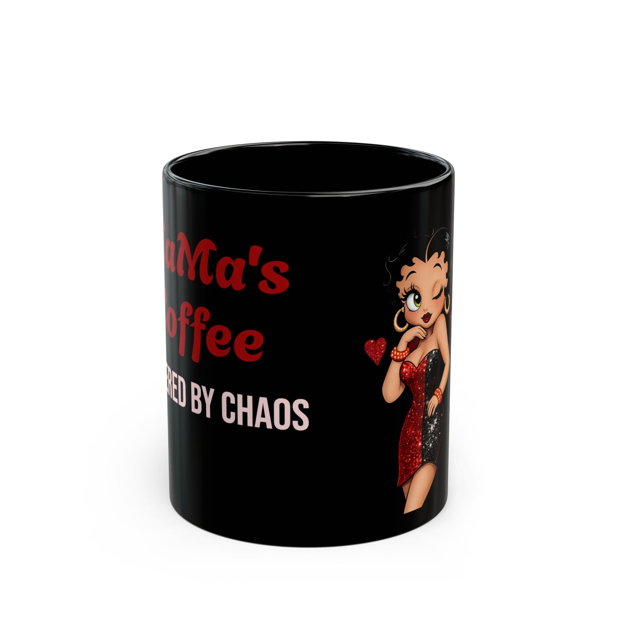 Betty-style Pinup Illustration Mug | Black Coffee Mug, Retro Pinup Art